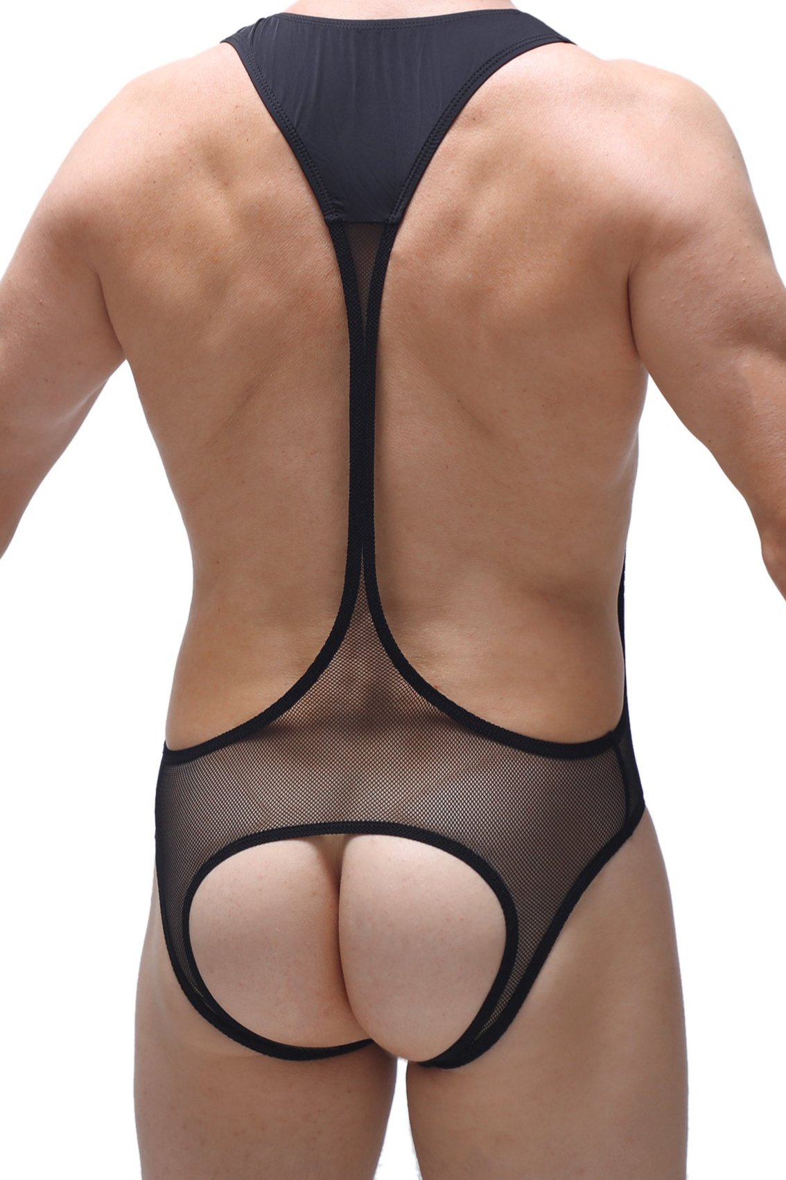 Body Open Net Noir - PetitQ Underwear - Lingerie masculine sexy et sous-vêtements pour homme originaux