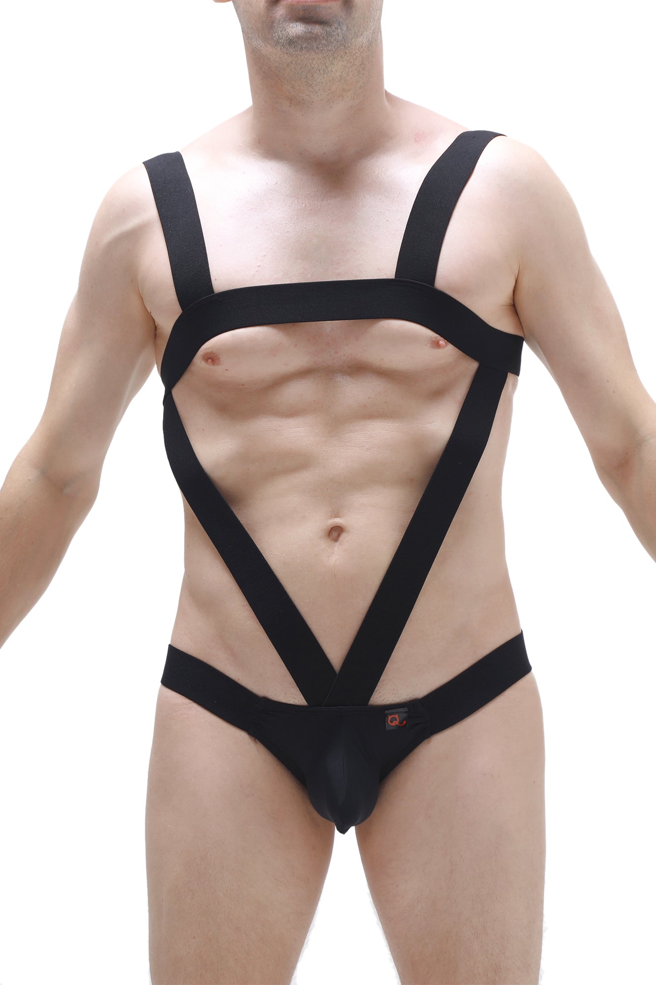 Oulins Schwarzer Bodyjockstrap