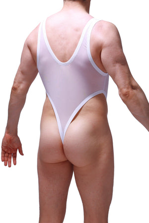 Body String Lepuil Net Blanc - PetitQ Underwear - Lingerie masculine sexy et sous-vêtements pour homme originaux