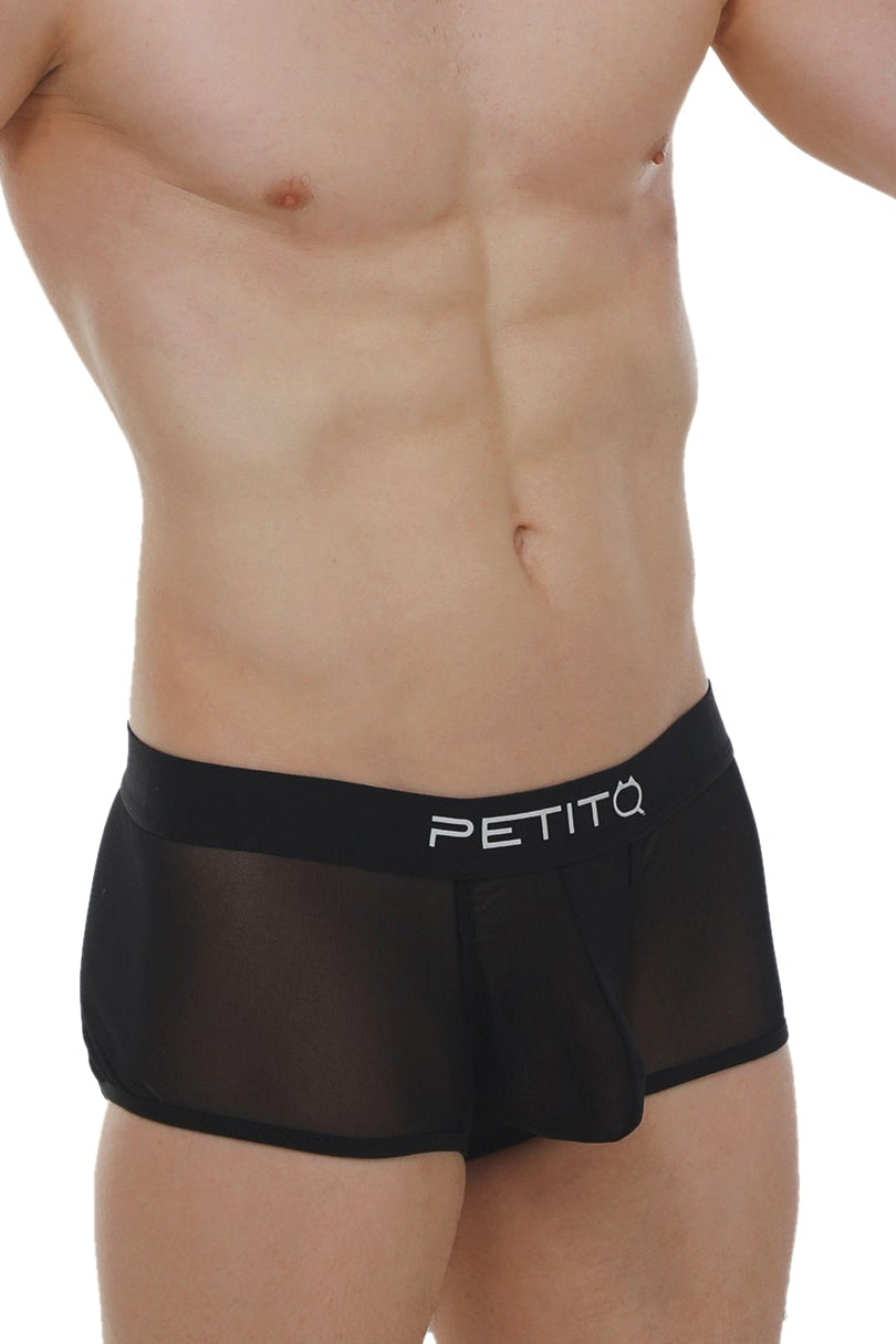 Boxer PetitQ Net Noir - PetitQ Underwear - Lingerie masculine sexy et sous-vêtements pour homme originaux
