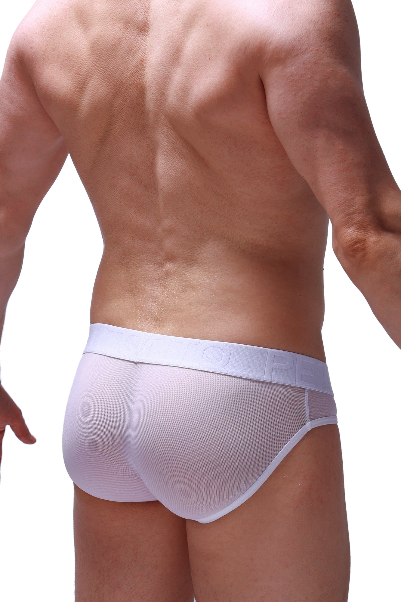 Slip Maidon Net Blanc - PetitQ Underwear - Lingerie masculine sexy et sous-vêtements pour homme originaux