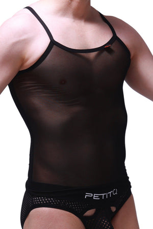 Débardeur Net Noir - PetitQ Underwear - Lingerie masculine sexy et sous-vêtements pour homme originaux