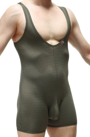 Bodyboxer Bee Vert - PetitQ Underwear - Lingerie masculine sexy et sous-vêtements pour homme originaux