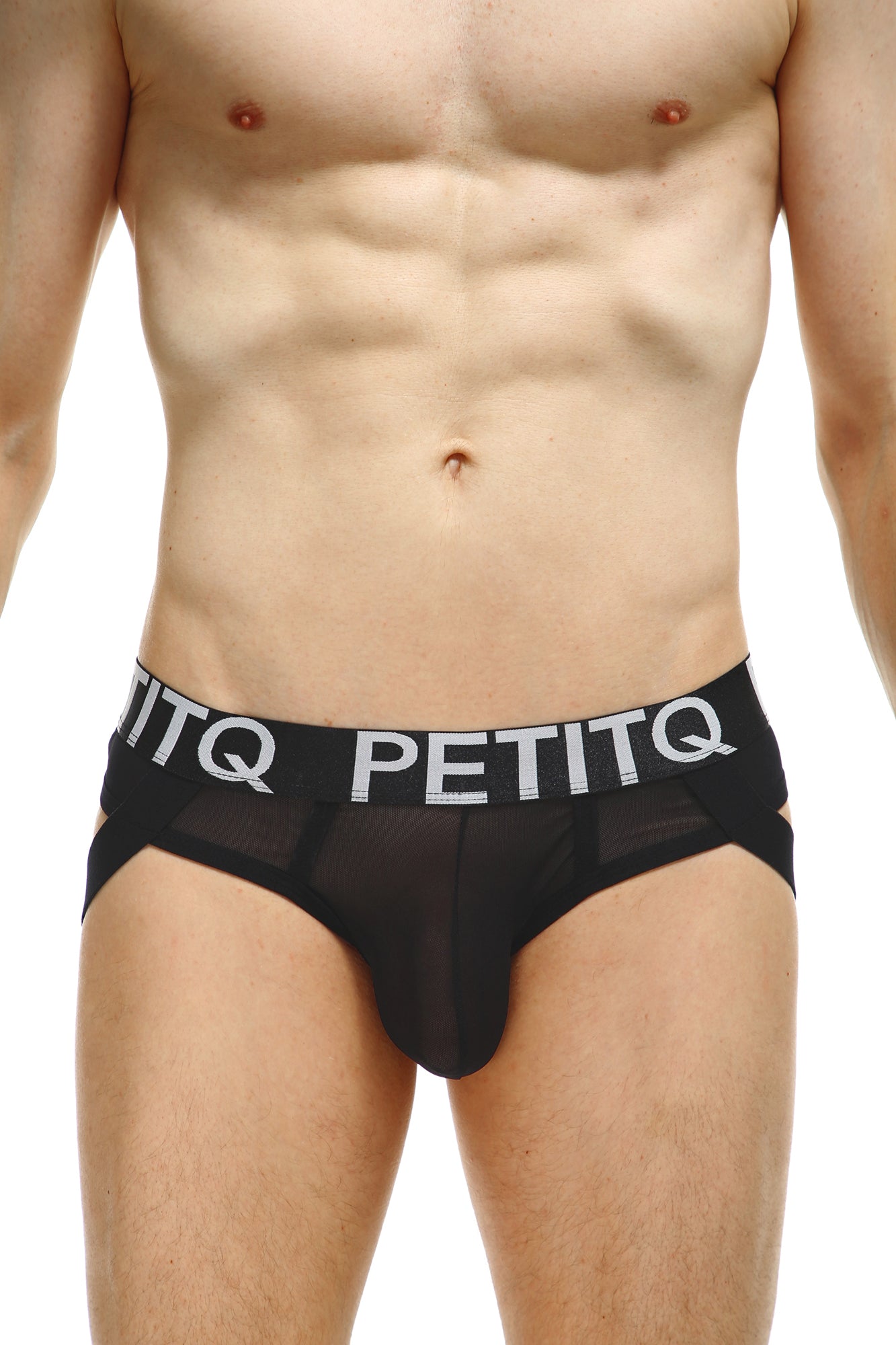 Jockstring Net Noir - PetitQ Underwear - Lingerie masculine sexy et sous-vêtements pour homme originaux