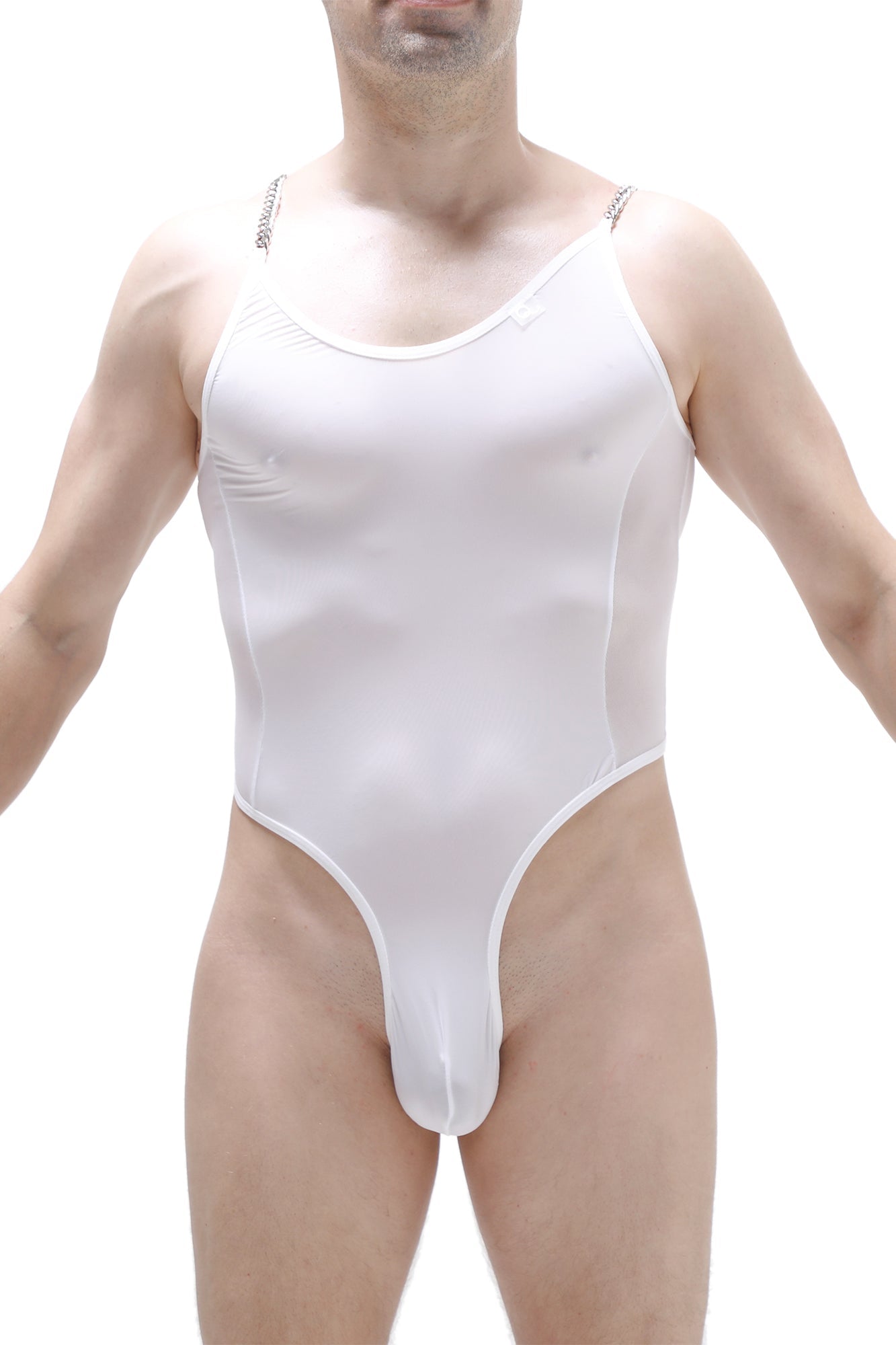 Bodysuit Bevans Blanc - PetitQ Underwear - Lingerie masculine sexy et sous-vêtements pour homme originaux