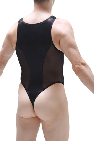 Body Nescher Satin Noir - PetitQ Underwear - Lingerie masculine sexy et sous-vêtements pour homme originaux