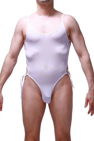Body Lacets Plum Blanc - PetitQ Underwear - Lingerie masculine sexy et sous-vêtements pour homme originaux