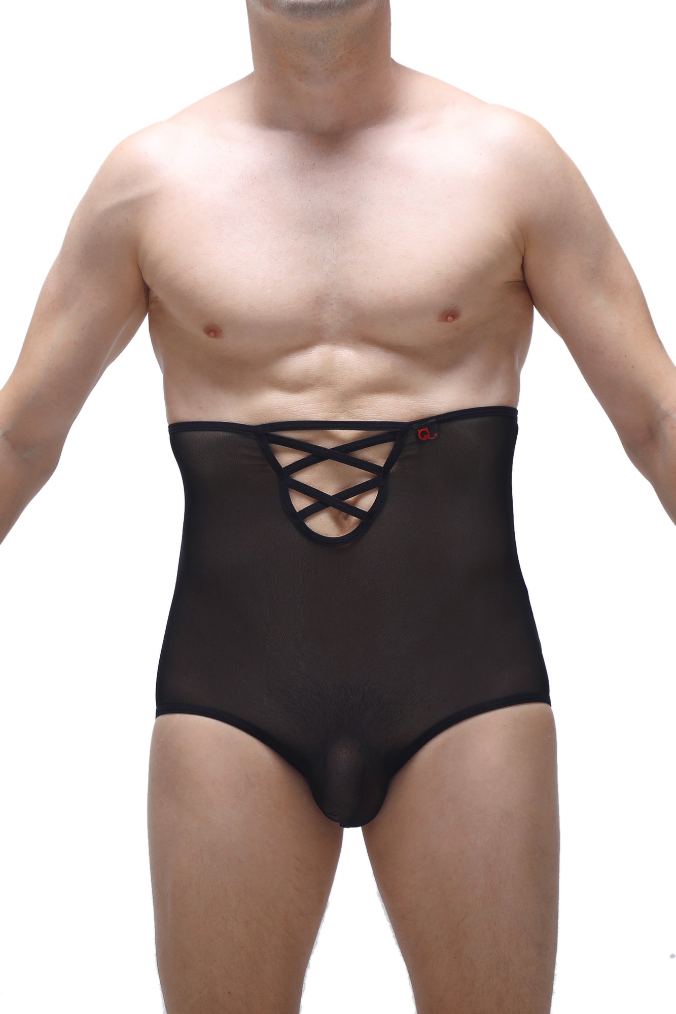 Slip Gaine Net Noir - PetitQ Underwear - Lingerie masculine sexy et sous-vêtements pour homme originaux
