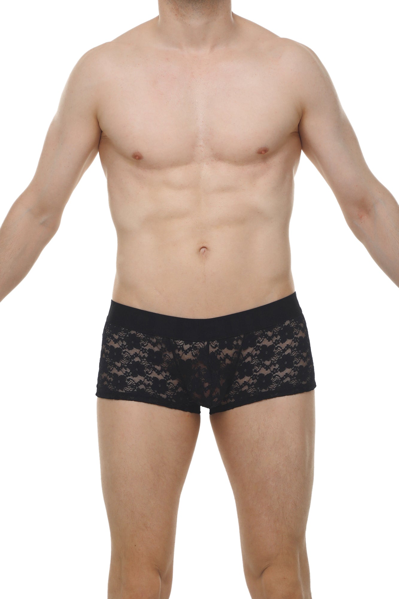Boxer Montils Dentelle Noir - PetitQ Underwear - Lingerie masculine sexy et sous-vêtements pour homme originaux
