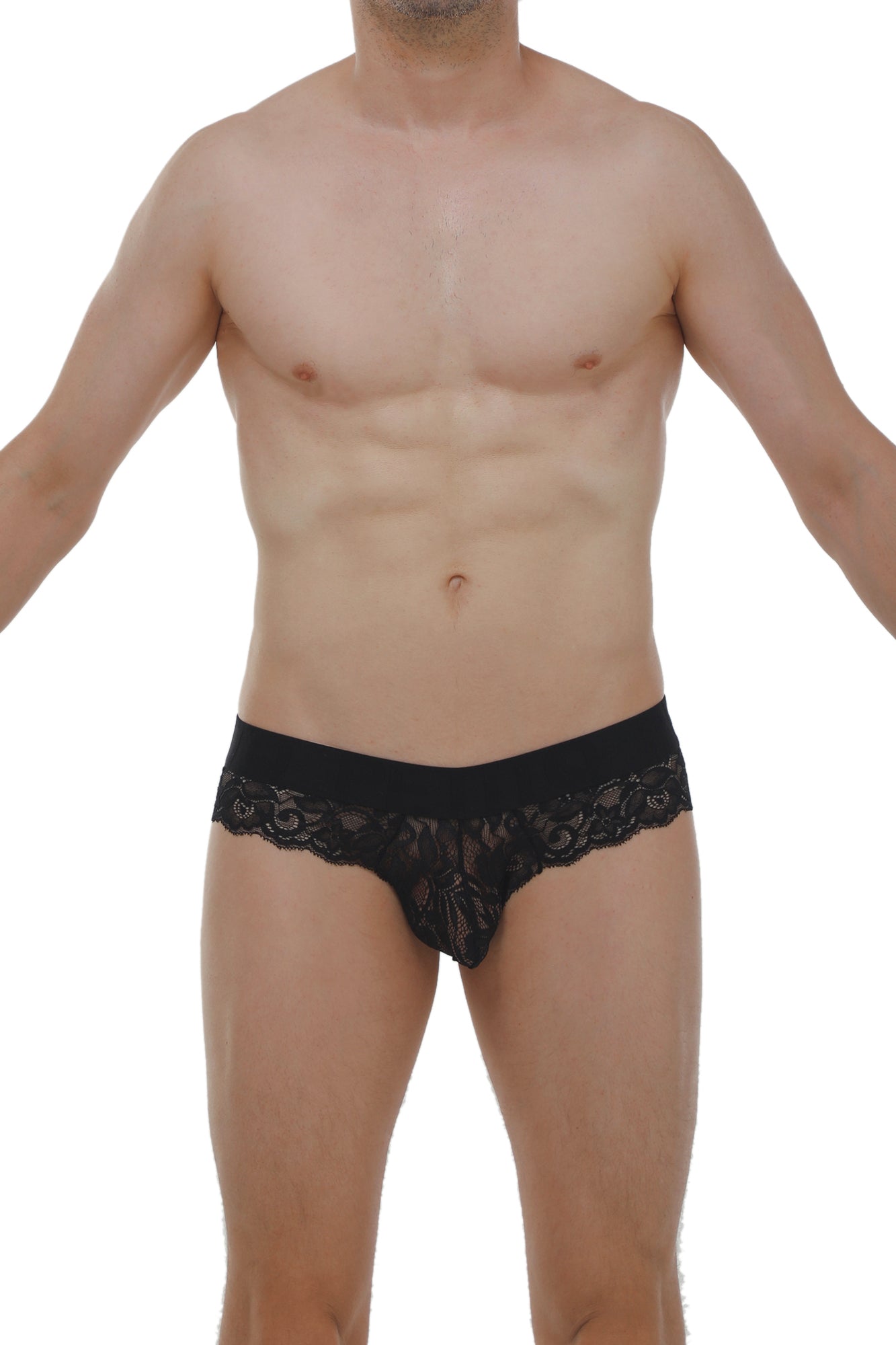 Slip Miers Dentelle Noir - PetitQ Underwear - Lingerie masculine sexy et sous-vêtements pour homme originaux