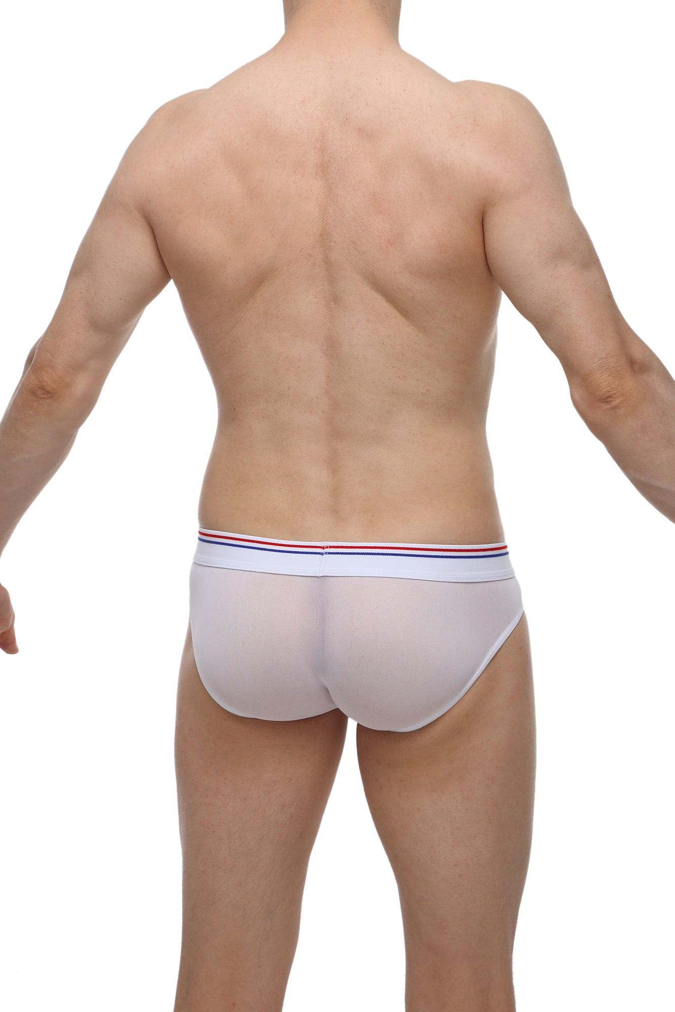 Slip Protruder Net Blanc - PetitQ Underwear - Lingerie masculine sexy et sous-vêtements pour homme originaux