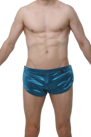 Short Snap Satin Teal - PetitQ Underwear - Lingerie masculine sexy et sous-vêtements pour homme originaux