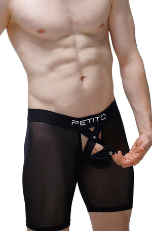 Boxer Miniac Noir - PetitQ Underwear - Lingerie masculine sexy et sous-vêtements pour homme originaux